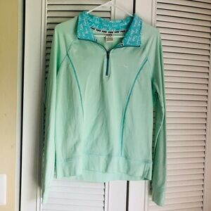 PINK Victoria's Secret Light Green Quarter-Zip Sweatshirt